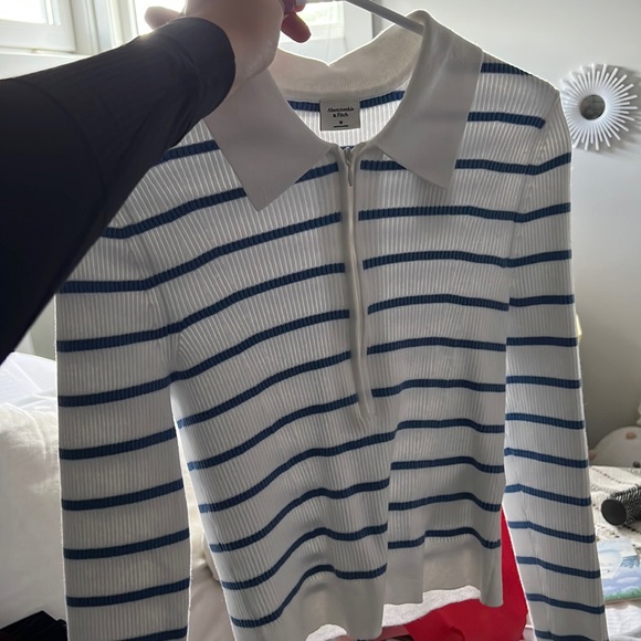 Abercrombie & Fitch striped polo sweater - Picture 1 of 4